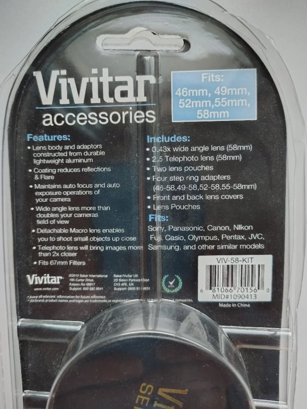 Vivitar Digital Multi-Coated .43x Wide Angle Lens With Macro & 2.5x Telephoto